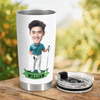 Custom Face Photo Tumbler With Golf Ball Texture TH10 898129