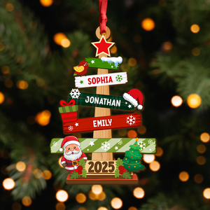 Personalized Our Family Christmas Tree Wood Ornament Christmas Gifts For Mom, Dad HA75 897502