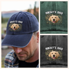 Custom Photo America Dog Dad Washed Denim Baseball Cap CH07 896014