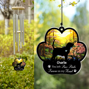 Custom Name And Dog Forever In My Heart Dog Memorial Acrylic Wind Chimes LM32 893763
