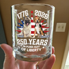 Custom Photo 250 Years In Purr-suit Of Liberty Vintage Dog Whiskey Glass HO82 901240