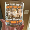 Custom Photo You May Have Adopted Us But We're Pretty Sure We Own You Rock Glass For Dog Lovers Cat Lovers CH07 895616