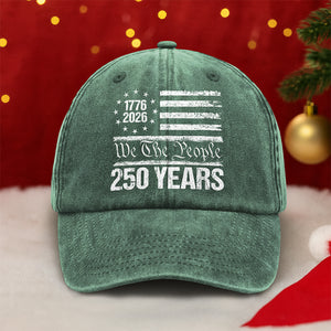 250 Years USA 250th Birthday 1776-2026 Eagle Flag Washed Denim Baseball Cap HO82 894572