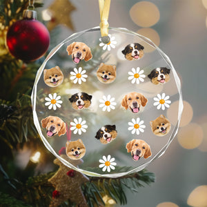 Custom Face Photo With Icon For Pet Lover Glass Ornament TH10 894293