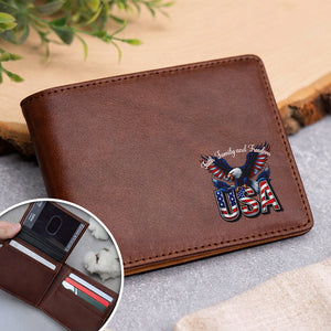 Faith, Family & Freedom America 250 Years Printed Leather Wallet Gift For Him CH07 910306