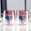 Custom Kids Names Grandma America 250th Anniversary Patriotic Pink Gradient Glass Mug LM32 899563