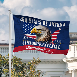 Custom Family Name 250 Years Of America Patriotic House Flag CH07 910122