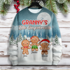 Grandma's Little Gingerbread Personalized Christmas AOP Sweatshirt For Grandma, Mom CH07 896328
