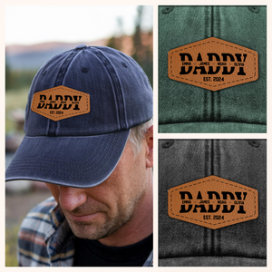 Custom Name Dad With Kid Denim Baseball Cap TH10 894027