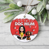 Dog Mom Cartoon In Christmas - Personalized 3D Inflated Effect Ceramic Ornament LM32 897159