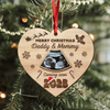 Custom Ultrasound Photo Baby Reveal Personalized Pregnancy Announcement Christmas 2 Layered Wood Ornament CH07 899272