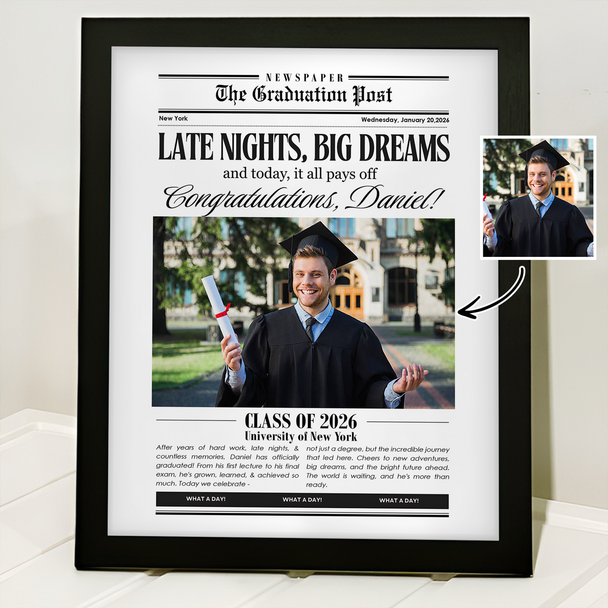 Custom Photo Congratulations Graduation Class Of 2026 Picture Frame LM32 899215