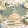 Custom Groom & Bride Name Bamboo Hand Fan Wedding Keepsake Gift CH07 180208