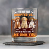 Custom Photo You May Have Adopted Us But We're Pretty Sure We Own You Rock Glass For Dog Lovers Cat Lovers CH07 895616