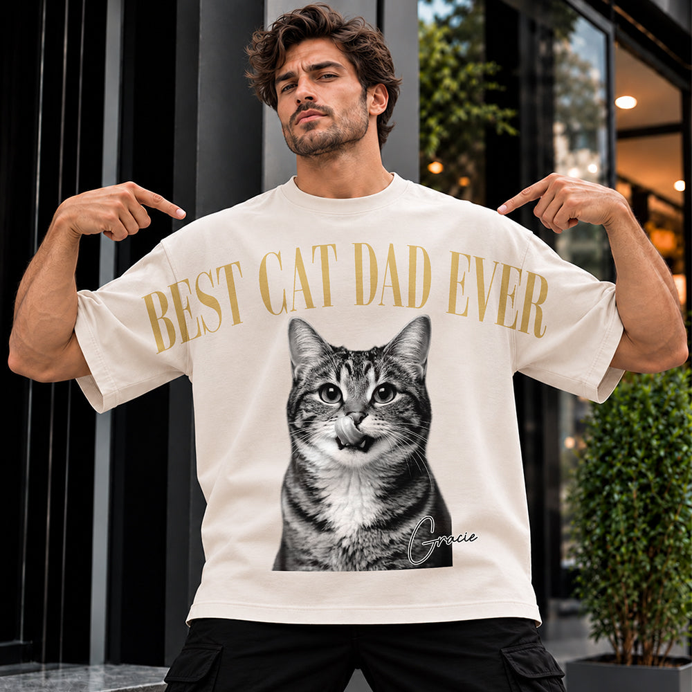 Personalized Vintage Photo Best Dog Dad, Dog Mom Ever Shoulder to Shoulder Comfort Shirt HA75 919562