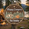 Personalized Happy Campers Camping 2-Layer Wooden Door Sign CH07 180030