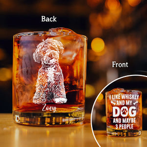 I Like Whiskey And My Dogs Custom Dog Photo Whiskey Glass Gift for Dog Lovers CH07 895732