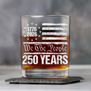 250 Years USA 250th Birthday 1776-2026 Eagle Flag Whiskey Glass HO82 894568