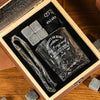 Congrats On Being My Boyfriend Couple Personalized Engraved Whiskey Glass Set with Wooden Box HA75 898034