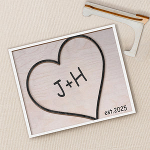 Personalized Custom Couple Name On Heart 2-Layered Wooden Plaque With Stand Valentine's Day TH10 896985