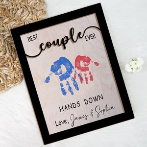 Personalized Best Couple Ever 2-Layered Wooden Plaque With Stand Valentine's Day TH10 896959