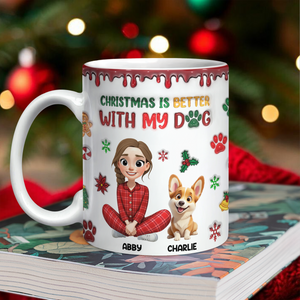 Custom Pet Photo Life Is Better With My Dogs Personalized 3D Inflated Effect Mug CH07 896556