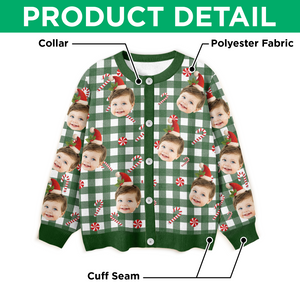 Custom Face Photo Christmas Pattern Cardigan Christmas Gift HO82 900398