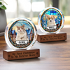 Custom Photo and Name Christmas Dog Cat Round Acrylic Frame Block CH07 899020