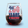 250 Years of Greatness USA Flag Patriotic 1776-2026 Anniversary Wine Glass LM32 895229