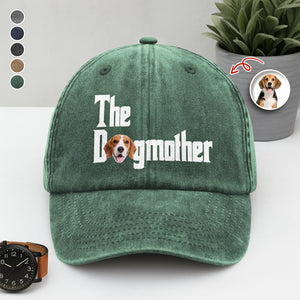 Custom Photo Dog Dad Dog Mother Washed Denim Baseball Cap Gift for Dog Lovers TH10 894281