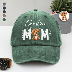 Custom Photo Dog Cat - Dog Mom Cat Mom Washed Denim Baseball Cap HA75 897008