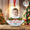 Custom Photo Kid's First Christmas Glass Ornament Family Gift HA75 897934