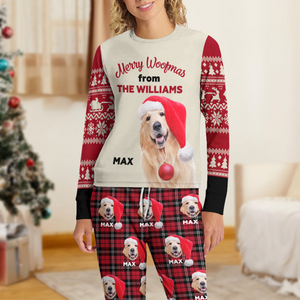 Custom Photo Merry Woofmas Sleepwear For Dog Lovers LM32 895581