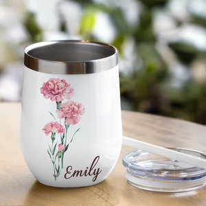 Personalized Flower With Name Wine Tumber Gift For Mom LM32 895375
