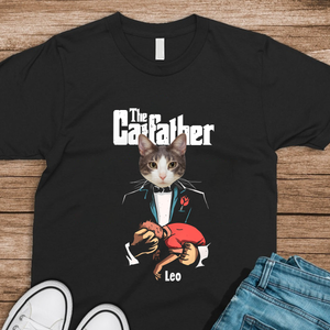 Custom Cat Face Photo The Catfather Shirt Personalized Gift For Dad HO82 893848