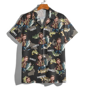 Custom Photo Dad Fishing - Personalized Reel Cool Dad Hawaiian Shirt For Fishing Lover CH07 895748