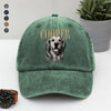 Custom Dog Photo Washed Denim Baseball Cap Vintage Style TH10 170387