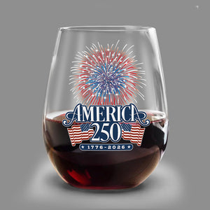 America 250 Firework Wine Glass TH10 894645