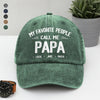 Personalized My Favorite People Call Me Daddy Vintage Washed Denim Baseball Cap HO82 894450