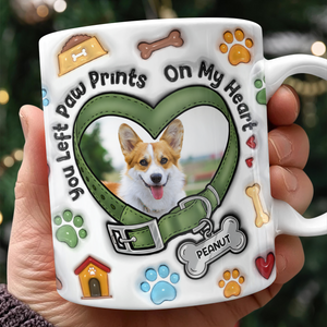 You Left Paw Prints On My Heart Custom Dog Photo 3D Inflated Effect Mug CH07 896676