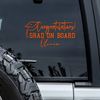 Custom Name Congratulations! Grad On Board Car Window Decal Sticker TH10 898491