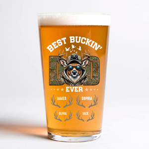 Best Buckin' Dad Hunter Dad Family Beer Glass For Hunter Lovers HO82 893808