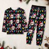 Custom Photo Cat With Colorful Christmas Lights Sleepwear HO82 900030