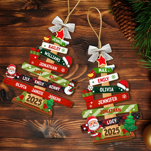 Personalized Our Family Christmas Tree Wood Ornament Christmas Gifts For Mom, Dad HA75 897502