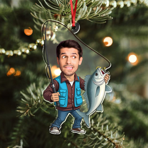 Custom Face Fisherman Fishing Acrylic Ornament Gift For Fishing Lovers HA75 897552