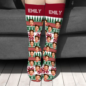 Custom Photo Family Christmas Socks Christmas Gift for Loved Ones TH10 894435