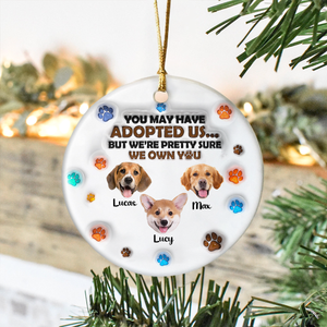 Custom Photo You May Have Adopted Me But I'm Pretty Sure I Own You 3D Inflated Effect Ceramic Ornament HO82 900198