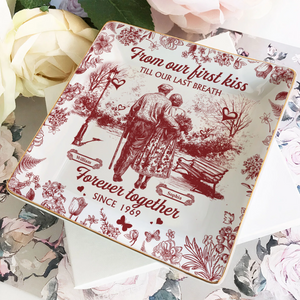 You & Me We Got This Personalized Couple Toile De Jouy Jewelry Dish LM32 893993
