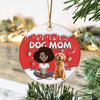 Dog Mom Cartoon In Christmas - Personalized 3D Inflated Effect Ceramic Ornament LM32 897159