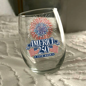 America 250 Firework Wine Glass TH10 894645